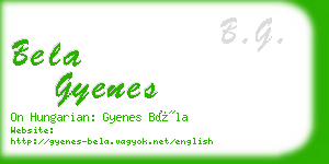 bela gyenes business card